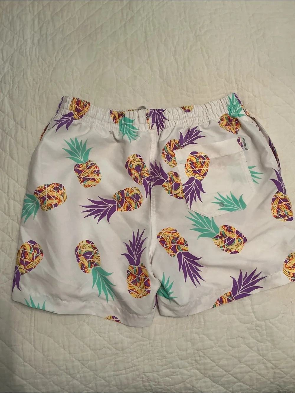 chubbies White Pineapple Print Men’s M Swim Trunks